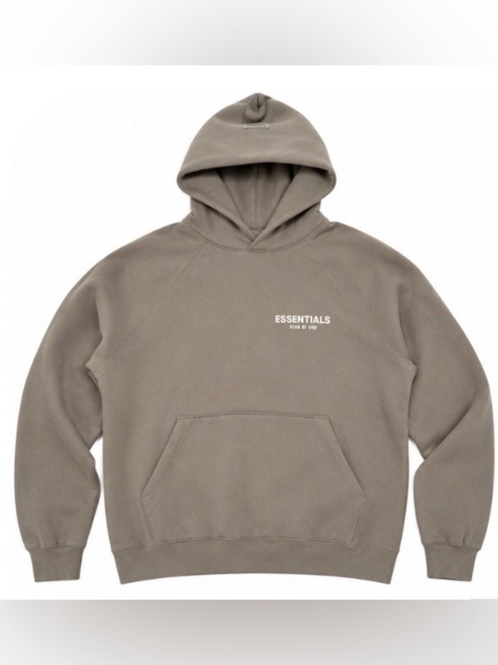 Fear of God Essentials Taupe Logo Pullover Hoodie Sweatshirt Size S